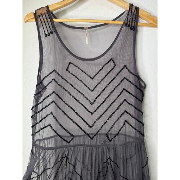 Free People Black and White Mini Dress - Picture 6 of 8